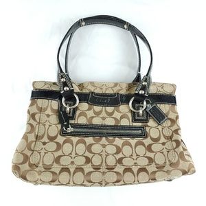 COACH Penelope Black & Brown Tote Handbag Purse